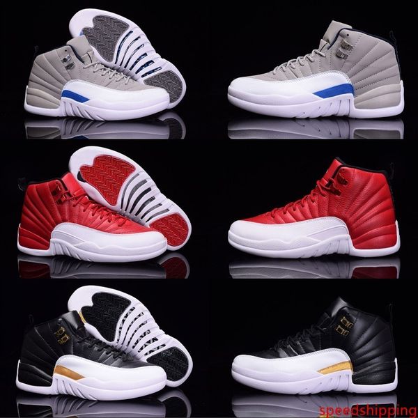 

2019 12 bordeaux dark grey wool mens basketball shoes white flu game unc gym red taxi gamma french blue suede sneakers size 40-46