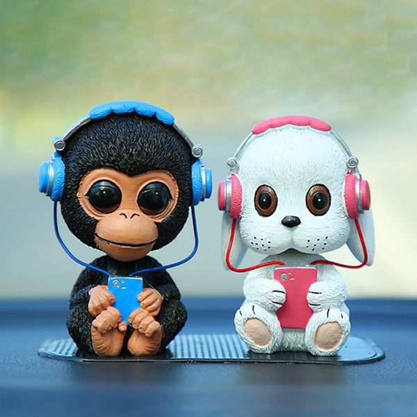 

car dashboard toys music nodding dog shaking head bobblehead dolls cute wobble head accessory interior decor car ornaments gifts