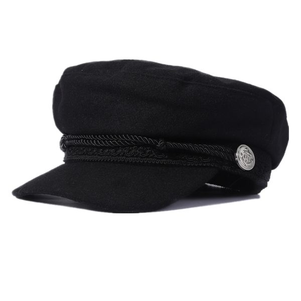 

fashion octagonal hat autumn sailor cap ladies men black gray flat female travel cadet cap beret, Blue;gray