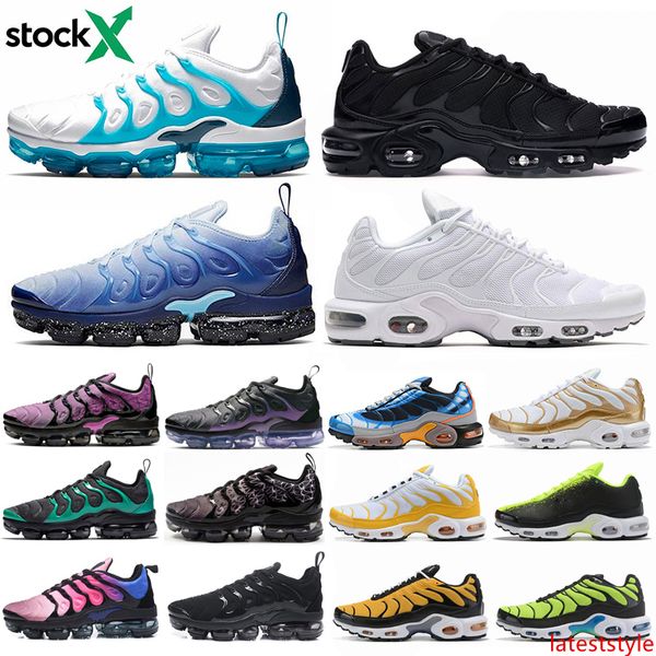 

stock x tag tn plus running shoes for men triple black white women sneakers mens rainbow lemon lime silver gradient trainer sports shoes