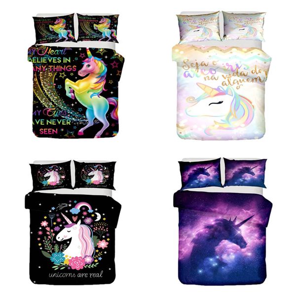 

2019 new unicorn pattern bedding sets for comforter cartoon baby super size bed linen set cover set linens new