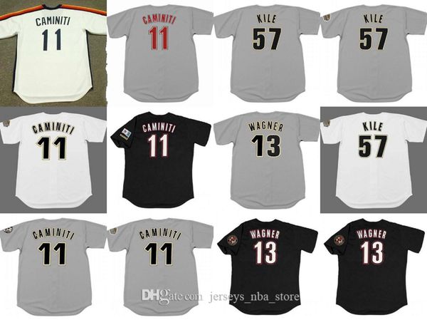 

houston 27 jose altuve 57 darryl kile 11 ken caminiti 13 billy wagner astros baseball jersey stitched, Blue;black