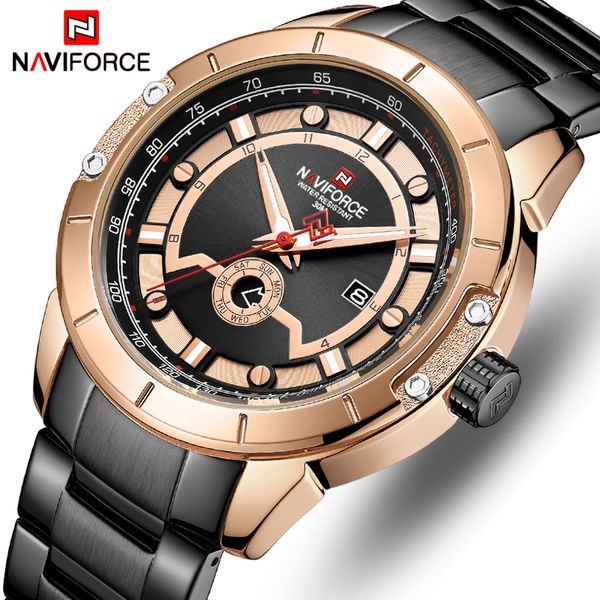 

naviforce мужские часы топ повседневная спорт водонепроницаемый кварцевые часы мода авто дата мужские наручные часы relogio masculino, Slivery;brown