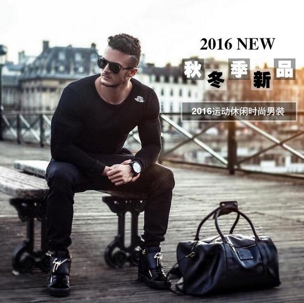 

2016 new arrival brand be cotton bodybuilding hoodies men clothes o-neck hoodie sweatshirts fitness men vest tees shirt hoodies, Black