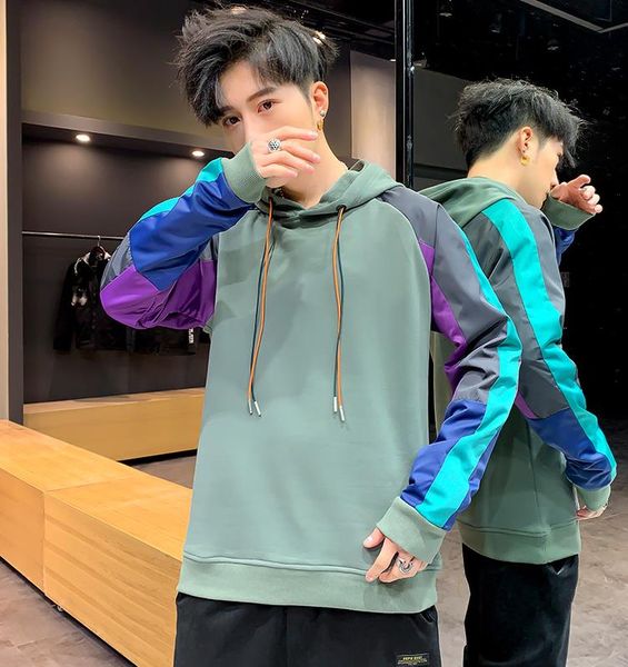 

the new spring 2020 men's hooded sweater coat loose, casual fashion lovers korean version of spring and autumn clothes tide, Black