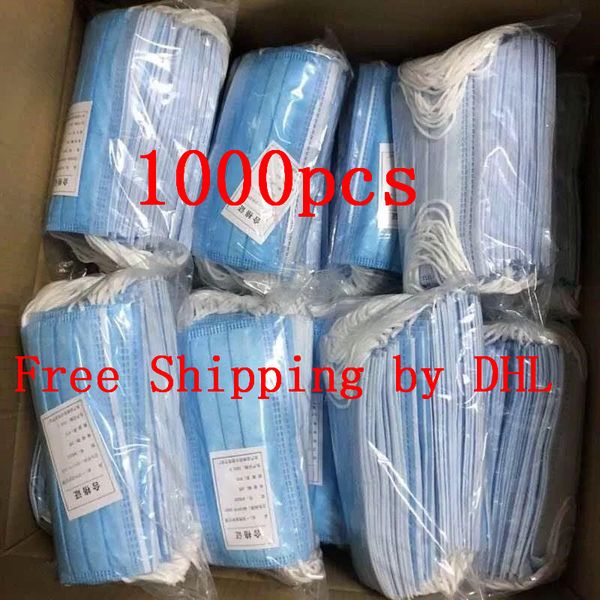 

1000pcs by dhl anti-dust safe breathable disposable ear loop face flu hygiene mouth mask