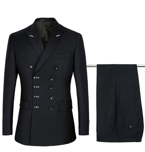 

black double breasted suits mens wedding suits purple suits sets 2 pcs men terno costume homme mariage slim fit, White;black