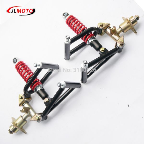 

1set suspension swingarm upper/lower a arm steering strut knuckle spindle with wheel hub fit for diy buggy electric atv utv part