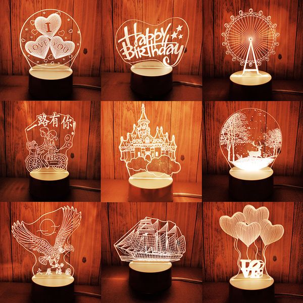 

главная 3d свет ночь рождественские подарки сенсорное управление рождество рождество украшения искусства ребенок стол свет ночь настольная л