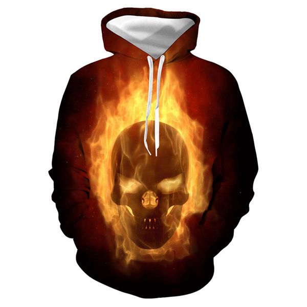 

mens casual scary halloween lover 3d print party long sleeve hoodie blouse 8.7, Black