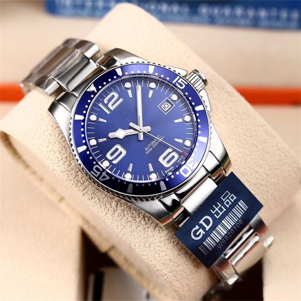 

v2 original hydroconquest series luxury mens watches super waterproof watch miyota 8215 mechanical mens luxury watch original buckle, Slivery;brown