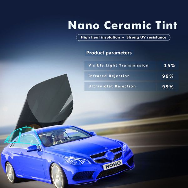 

152cm width 2ply 15%vlt auto ceramic solar tindow tint film uv protection tinted car sunshade window film heat rejection