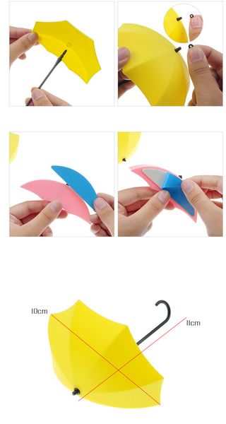 

3pcs/set wall hooks for umbrella shaped dual key hanger rack holder for kitchen room bathroom wall decorative organizer retail pack hh9-2251