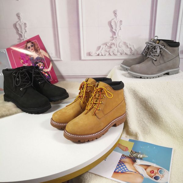 

women boots faux suede snow ankle boots warm fur women booties solid winter leather women shoes, Black