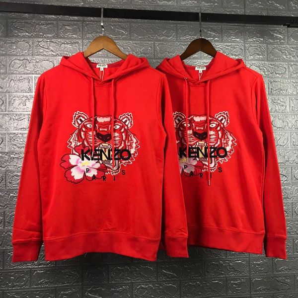 

19ss new luxurious brands design kenz sakura tiger head embroiderd red sweater pullover hoody men women streetwear sweatshirt outdoor shirts, Gray;blue
