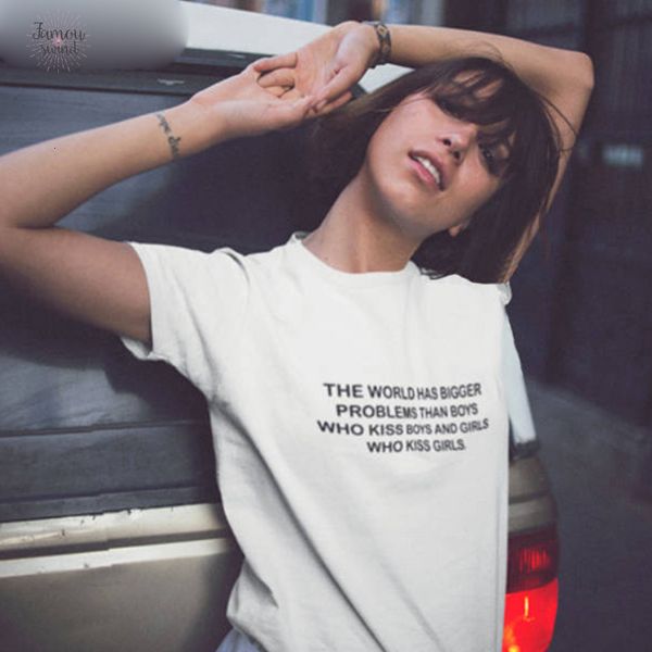 

футболка мир имеет большие проблемы lgbt мальчики girlslove чем tee shirt women t shirt лесби гей есть гомосексуальный, White