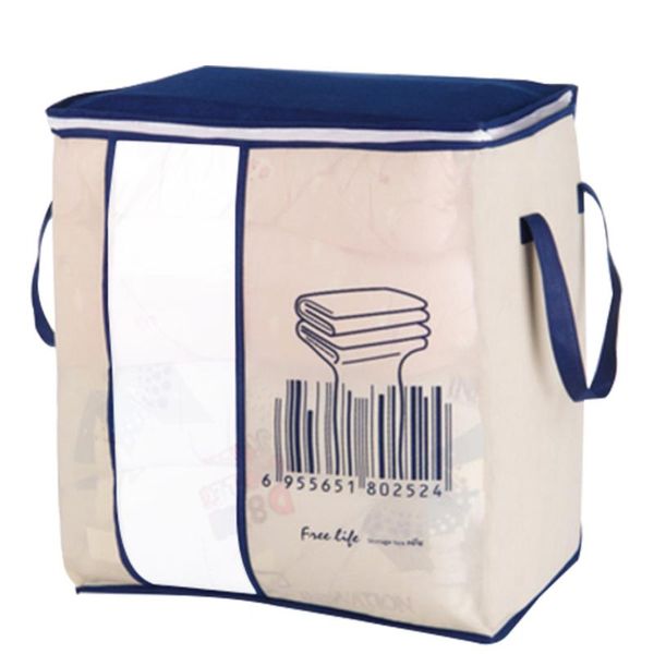 

non-woven portable clothes storage bag organizer 45.5*51*29cm folding closet organizer for pillow quilt blanket bedding