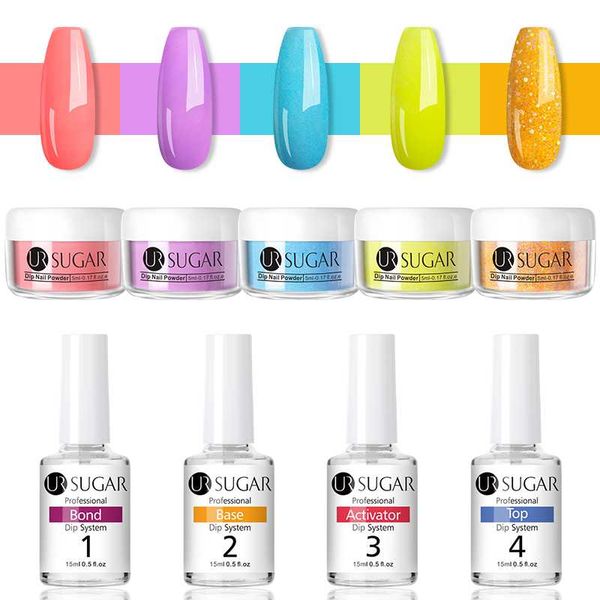 

ur sugar dipping nail powder set fluorescence series nude pink dip system powder dust natural dry nail art decorations, Silver;gold