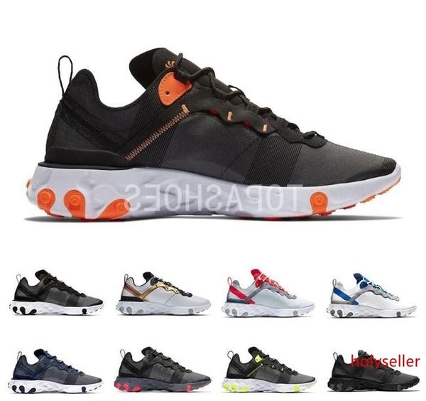 

2019 escape pack taped seams solar red react element 55 game royal men running shoes for women sports mens trainer 55s sneakers 36-45