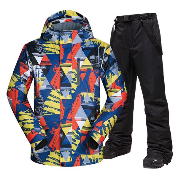 

men's ski suit windproof brand thick raincoat ski coat and trousers winter suit