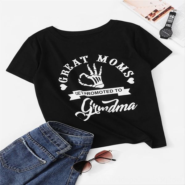 

2019 casual all-match personalized creative summer round collar short-sleeved female t-shirt loose lovers 2019 casual all-match personal, White