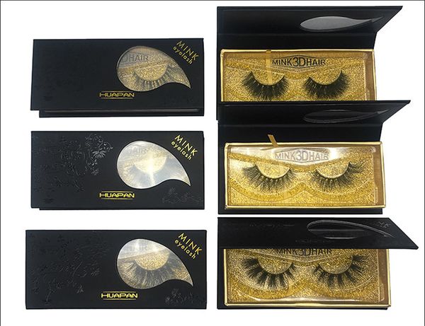 

3d mink eyelashes with box multi-color thick curl 1 pair hand made mink lashes ing
