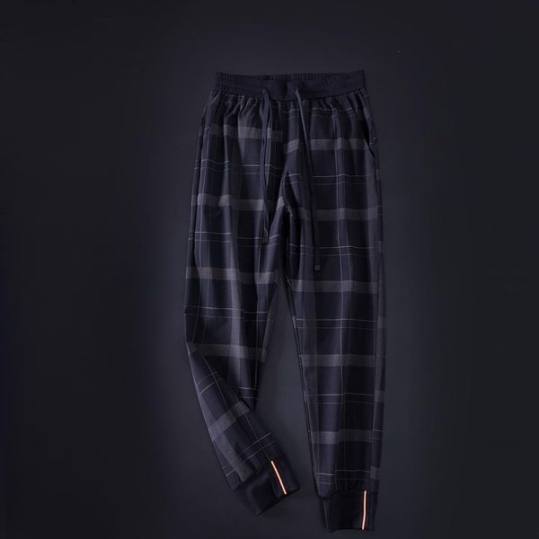 

luxurious brand design bbr long pants terry trousers all-match fashion lattice hip-hop high streetwear cool sports ourdoor trousers, Brown;gray