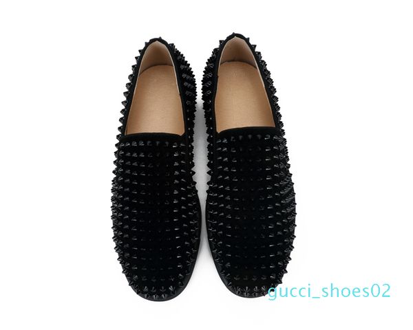 

designer shoes roller-boat men flat loafers red bottom platform casual spikes women sandal spikers trainers black blue wedding party g02