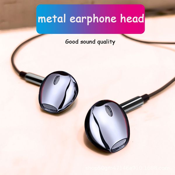 

wired headphones metal headphones in-ear metal subwoofer sports wired wire control with wheat headphones factory direct sale 2pcs delivery