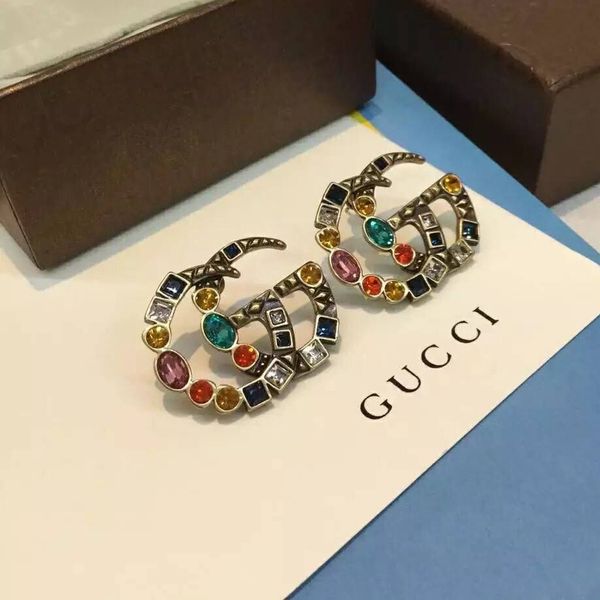 

Designer Colorful Pearl Earring 925 Silve Stud Earring European Brand High Quality Jewelry for Women With Box
