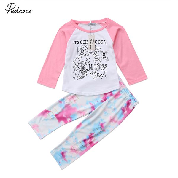 

baby girls kids unicorn clothing set маленка девока ђболка длиннм Ѭђкавом оп+овеѬие, White