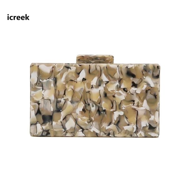 

2019 brand new acrylic clutch elegant women evening bag luxury colors patchwork wallet ladies party rom wedding bridal hard box