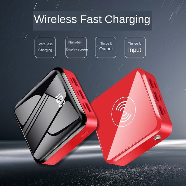 

30000mah high capacity wireless power bank mini power bank with triple usb 2.1a fast charging led display powerbank