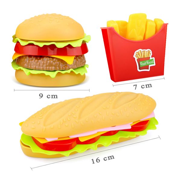 

children simulation kitchen food toys pretend play hamburger og french fries cooking toy play house educational toys for kid