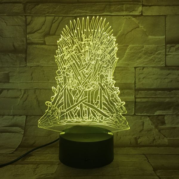 

game of throne souvenir dragon totem 3d led light laser acrylic night lamp with 7 colors touch remote control dropshipping