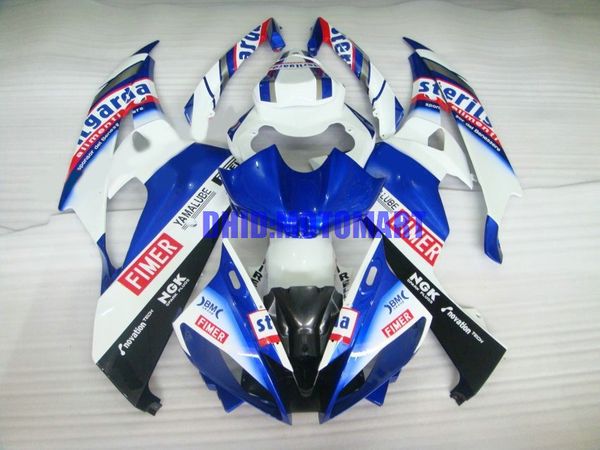 Spritzguss-Verkleidungsset für Yamaha YZFR6 06 07 YZF R6 2006 2007 YZF600 ABS weiß blau Verkleidungsset + Geschenke YI12