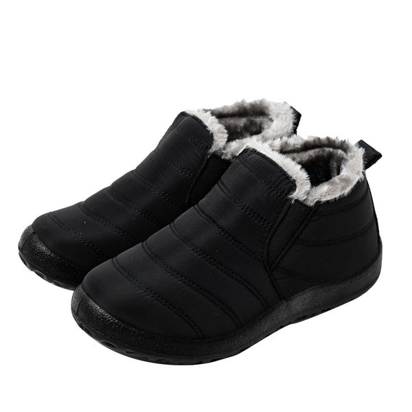 

new fashion men winter shoes solid color snow boots plush inside bottom keep warm waterproof ski boots rty78, Black