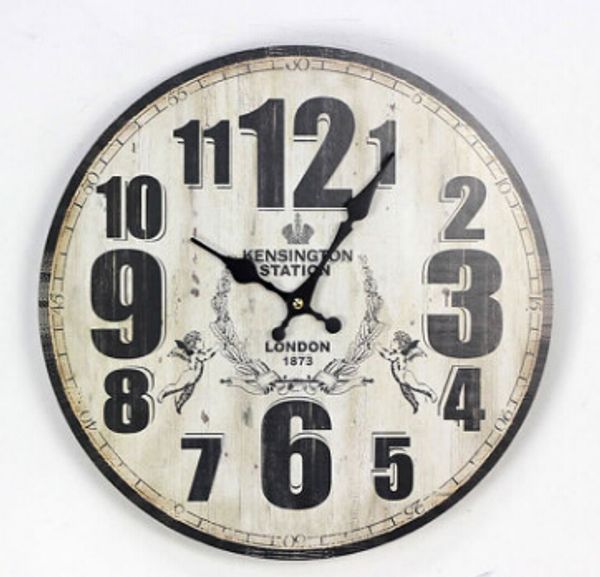 

antique style england style wooden wall clock density board number design vintage wall clock home living room creative decorative watch