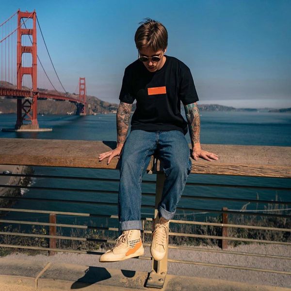 

19FW Сан-Франциско тройника коробки печатный логотип футболка мода хлопок высокая