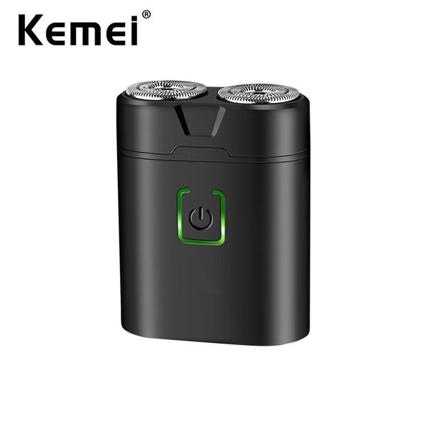 

kemei km w301 mini pocket electric shavers waterproof wet dry shaving 2 head blade usb rechargeable beard shaver razor for men lykpp