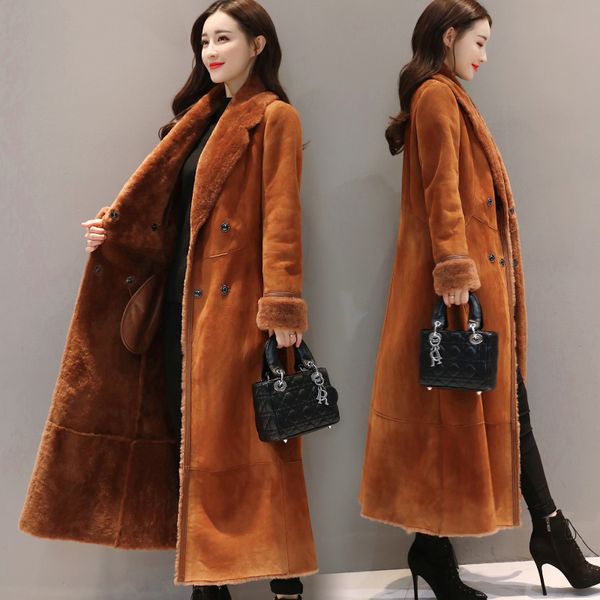 

2019 winter women's new faux fur large size long faux fur temperament elegant one plus velvet thick lq562, Black