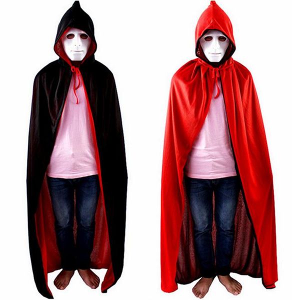 

death cloak cosplay ghost clothes black and red multi cape hooded cloaks halloween costume for kids christmas costumes, Silver