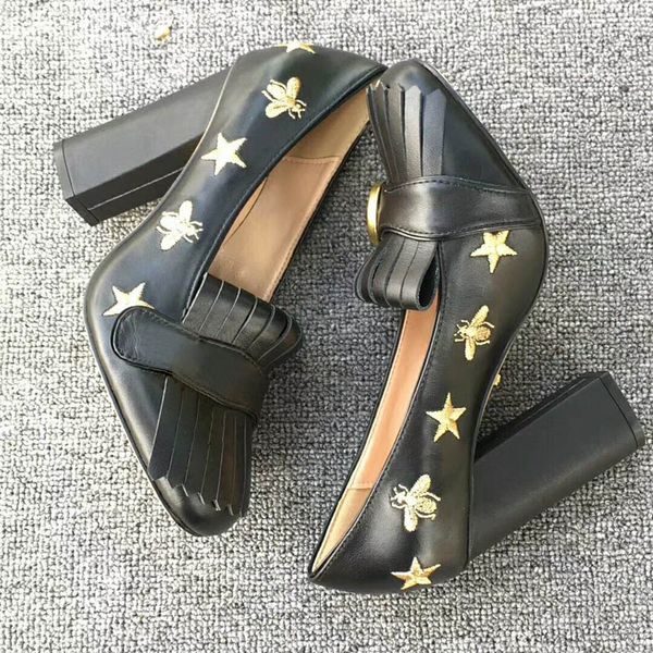 Heiße Sale-Nal-Schuhe mit hohen Absätzen, runder Kopf, Metallknopf, formelle Damenschuhe, Größe US11