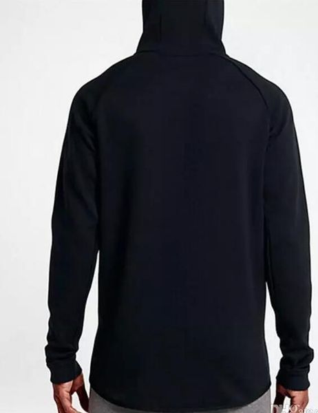 

new autumn winter large size men's hoodie sportswear tech fleece windrunner fashion leisure sports jacket running, Black
