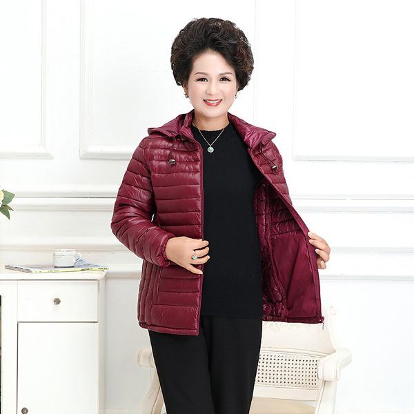 

winter jacket women black 2xl 5xl plus size light down jackets 2019 new spring mom coat loose slim warmth hooded parkas cx691