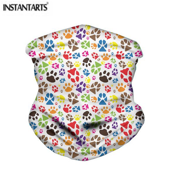 

instantarts animal paws pattern new hiking scarf footprint animals sports print facecover headwear men outdoor cycling bandana, Black