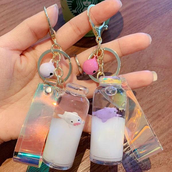 

keychain quicksand keychain pig drifting surfing bottle bag decoration pendant cute girl school bag decoration pendant