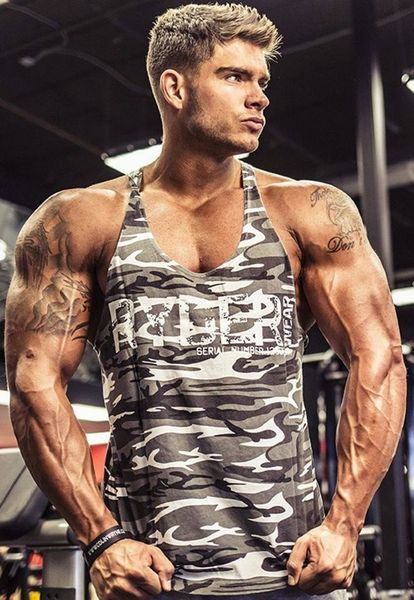 

summer cross-border muscle brothers outdoor sports fitness camouflage vest i-shaped men' summer breathable loose striped jacket, White;black