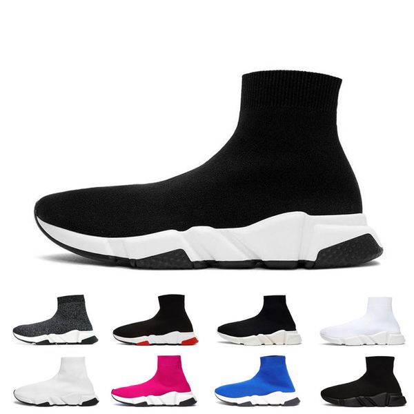 

2020 speed trainer triple black white designer sneakers men women black red casual shoes fashion socks sneakers boots 36-45