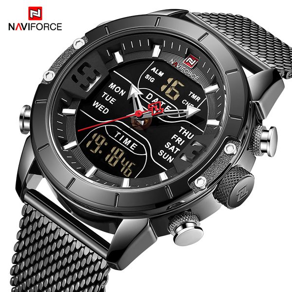

naviforce new men watches sports watch men fashion casual clock waterproof full steel quartz watch relogio masculino, Slivery;brown